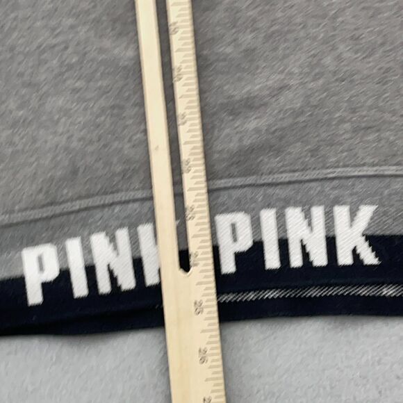 Victorias‎ Secret Pink Sweatshirt Large Ultimate Pullover 1/4 Zip Logo Gray - Picture 5 of 8